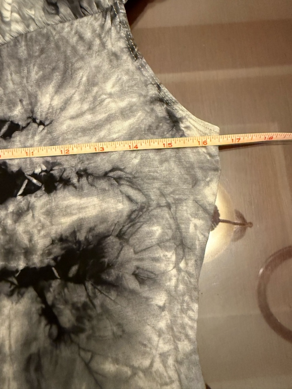 Boston Proper Gray Smocked Tie-Dye Top with Fringe - Picture 8 of 9
